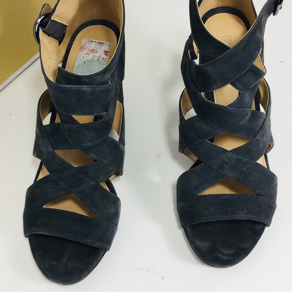 Michael Kors Valerie Sandal Suede Charcoal 11 M - Picture 3 of 15